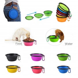 Portable Collapsible Pet Bowl with Carabiner Clip with Logo