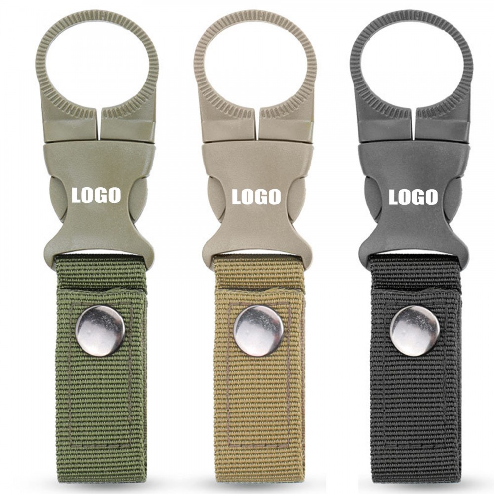 Webbing Water Bottle Holder Clip With Durable Plastic Buckle with Logo