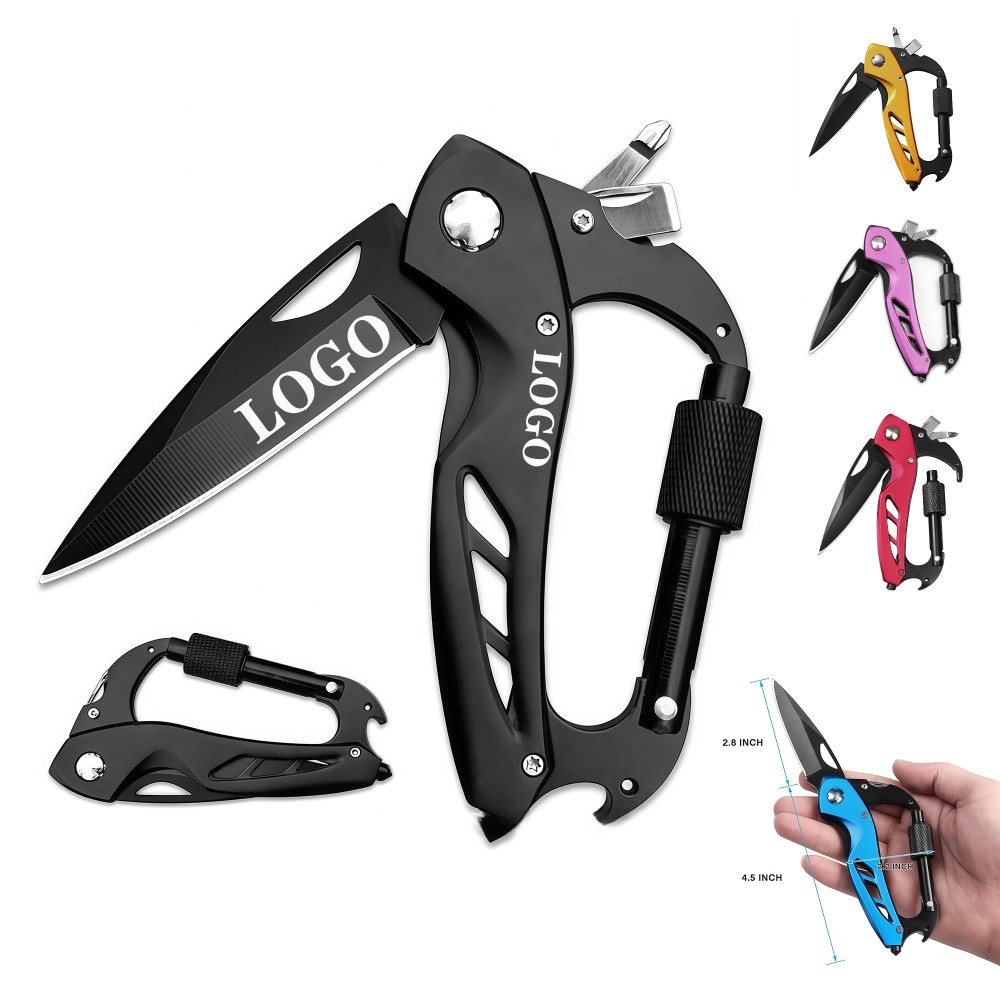 Custom Multitool Carabiner with Pocket Knife Custom Multitool Carabiner with Pocket Knife