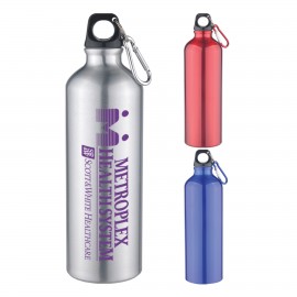 Custom 25 Oz Aluminum Sports Bottle With Twist Off Lid & Carabiner  Custom 25 Oz Aluminum Sports Bottle With Twist Off Lid & Carabiner