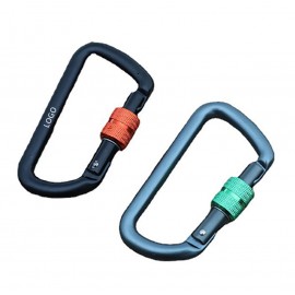 12Kn D Ring Locking Carabiner with Logo  12Kn D Ring Locking Carabiner with Logo