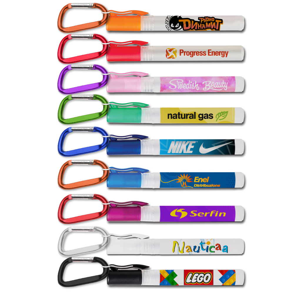 10 Ml. Lens & Screen Cleaner Clip Cap Sprayer with Carabiner with Logo