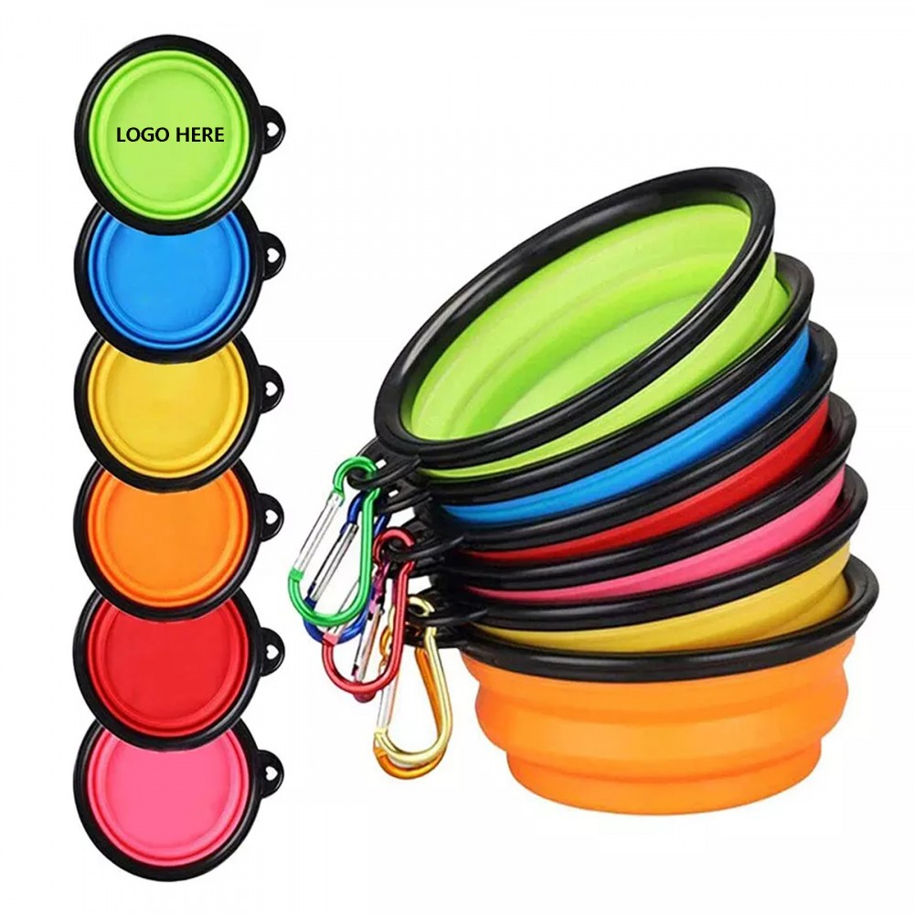 Promotional Collapsible Dog Bowl With Carabiner