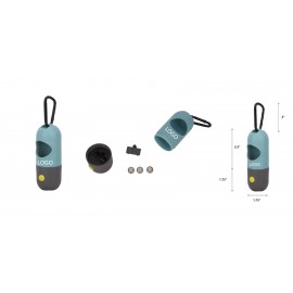 Promotional LED Pet Waste Dispenser w/Metal Carabiner