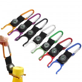 Compass Carabiner With Bottle Holder with Logo