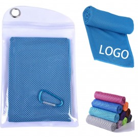 Microfiber Ice For Neck Cooling Towel Zip Pocket Carabiner with Logo