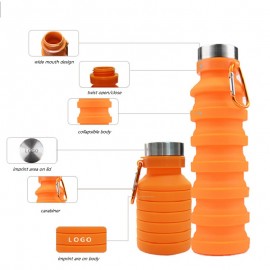 17 Oz. Collapsible Water Bottle with Logo