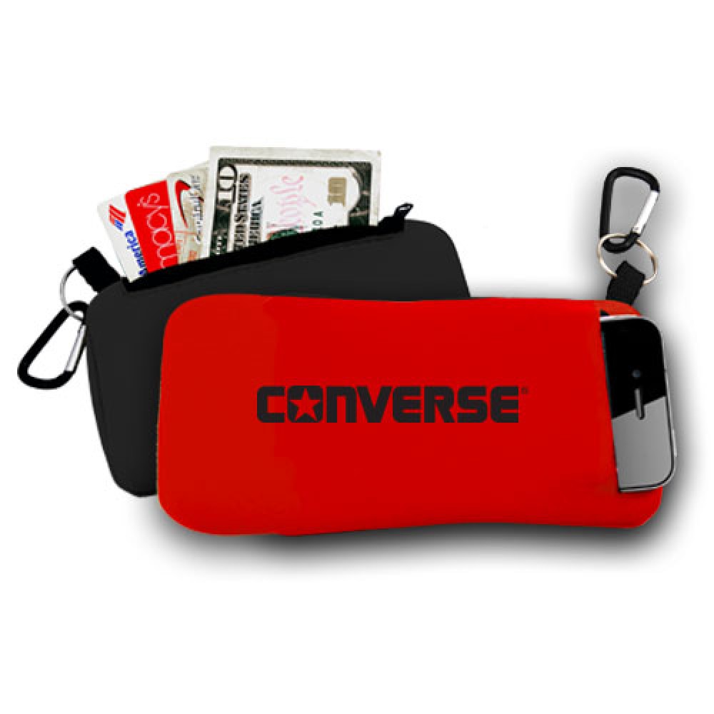 Large Smartphone Holder Pouch w/Carabiner with Logo