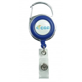 Promotional Blue Retractable Carabiner Badge Reel