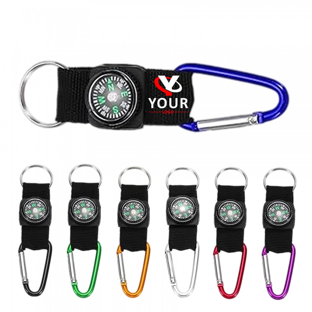 Outdoor Carabiner With Compass with Logo