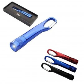 Carabiner Hook Led Pocket Flashlight with Logo