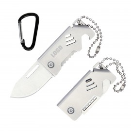 Promotional Folding Mini Metal Knife with Carabiner  Promotional Folding Mini Metal Knife with Carabiner