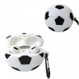 Promotional Silicone Soccer Airpods Case with Keyring