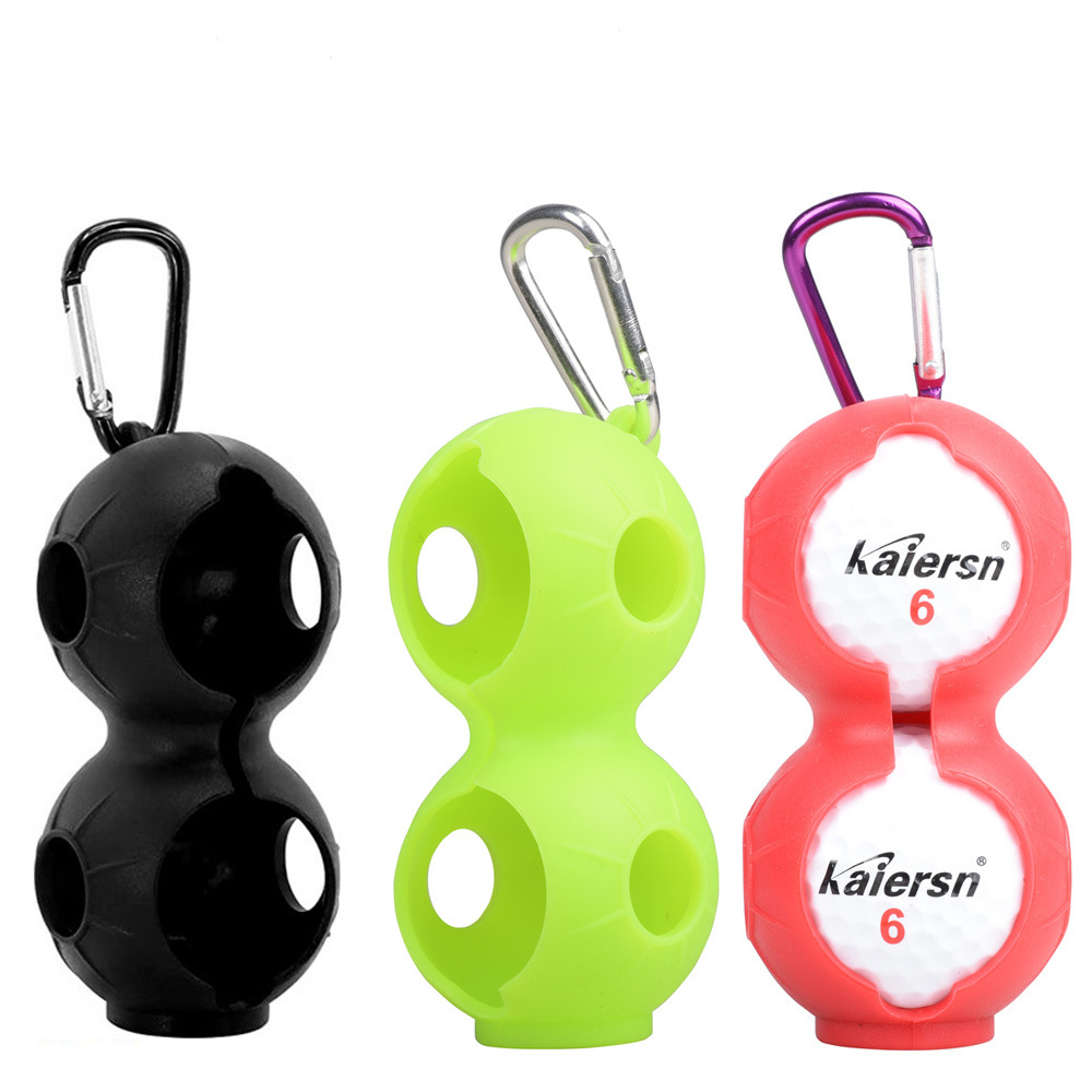 Personalized Silicone Double Golf Ball Holder with Carabiner