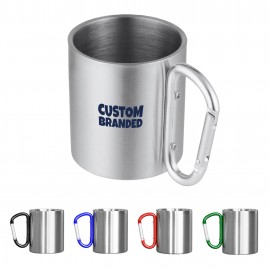 Promotional 10 Oz. Stainless Steel Camping Carabiner Mugs  Promotional 10 Oz. Stainless Steel Camping Carabiner Mugs