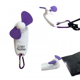 Handheld Carabiner Fan W/Led with Logo  Handheld Carabiner Fan W/Led with Logo