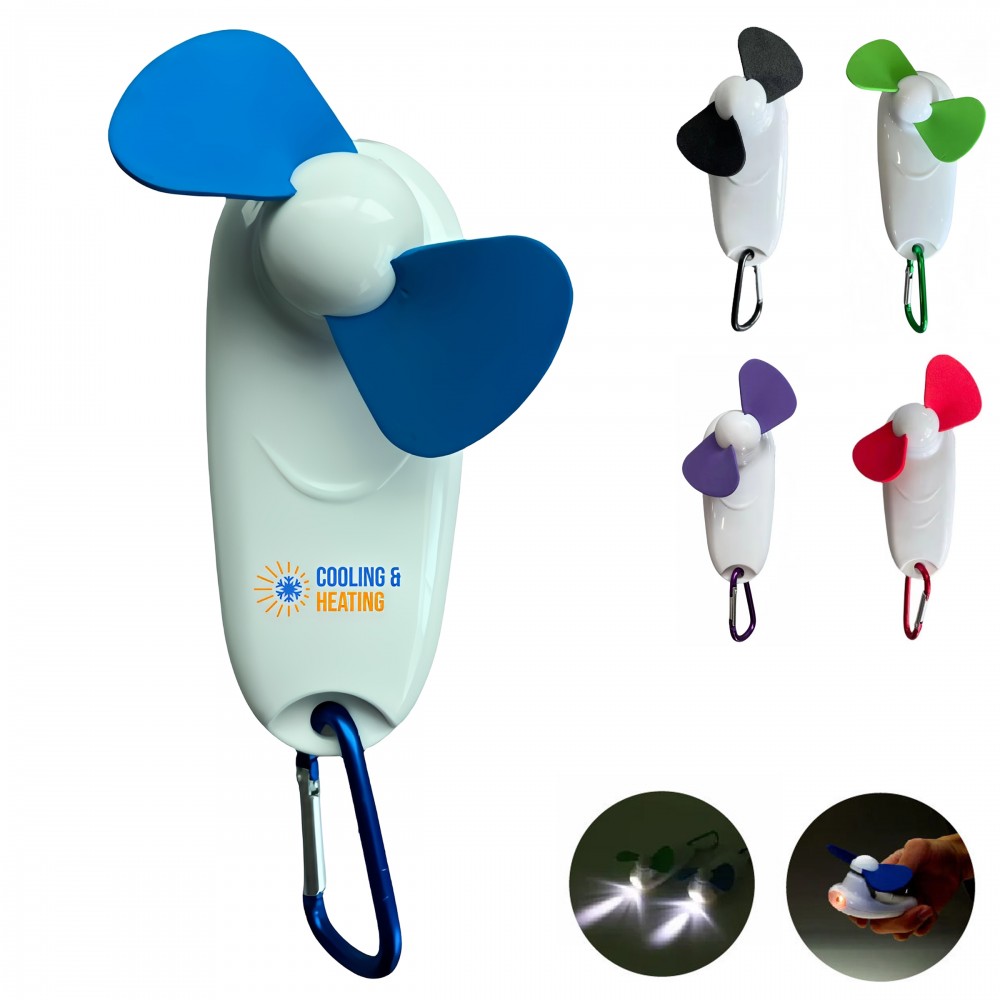 Handheld Carabiner Mini Fan with Logo