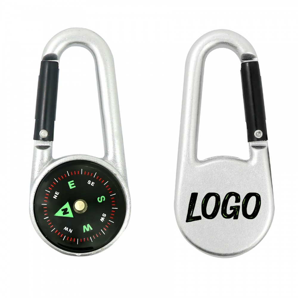 Logo Branded 2-in-1 Multifunctional Matel Carabiner with Compass Logo Branded 2-in-1 Multifunctional Matel Carabiner with Compass