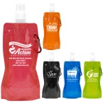 Custom "Roll Up" 18 Oz. Foldable & Reusable Water Bottle w/Matching Carabiner (Overseas)