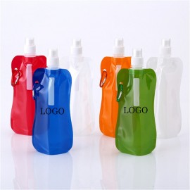 16 Oz. Collapsible Water Bottle with Clip with Logo  16 Oz. Collapsible Water Bottle with Clip with Logo