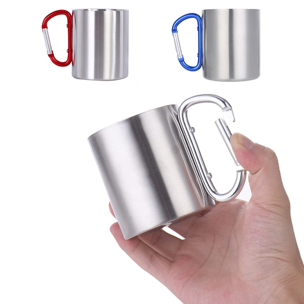 Promotional 10oz Stainless Steel Insulated Travel Mug with Carabiner Clip