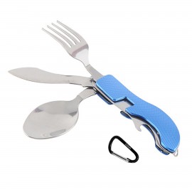 Personalized 4 In 1 Foldable Utensil Set Knife Fork Spoon Bottle Opener With Carabiner Personalized 4 In 1 Foldable Utensil Set Knife Fork Spoon Bottle Opener With Carabiner