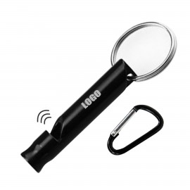 Customized Compact Aluminum Alloy Whistle With Carabiner Attachment Customized Compact Aluminum Alloy Whistle With Carabiner Attachment