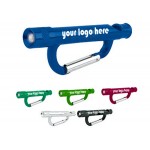 Carabiner w/LED and Loud Safety Whistle. with Logo