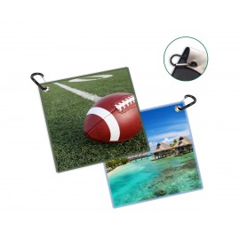 6" x 6" Full Color Microfiber Cleaning Cloth w/Carabiner with Logo  6" x 6" Full Color Microfiber Cleaning Cloth w/Carabiner with Logo