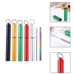 Telescopic Stainless Straw in Carabiner Case Logo Branded