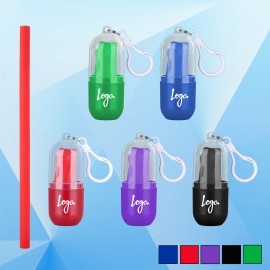Personalized Silicone Straw w/Carabiner  Personalized Silicone Straw w/Carabiner