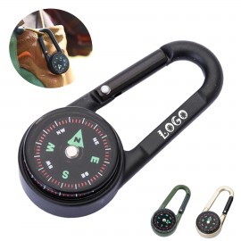 Promotional Mini Compass Carabiner Clip 3 In 1