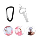 Sleek Elliptical Shape Metal Dental Toothpick Tool With Carabiner with Logo
