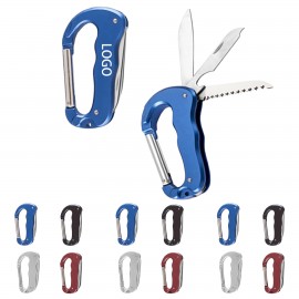 Custom Multitool Carabiner W/ Knife Saw Opener Nail File