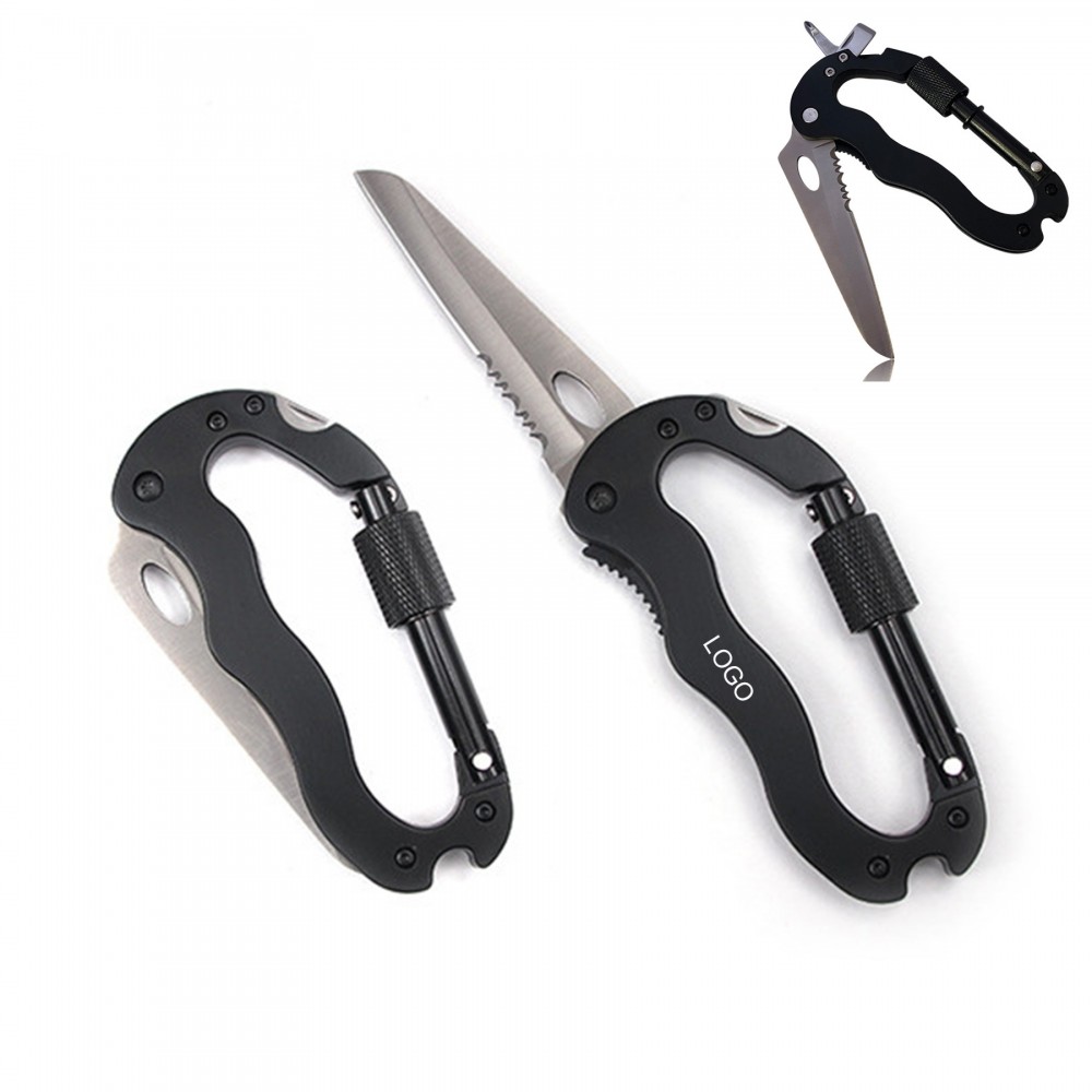 Multi-Functional 5 in 1 Aluminium Carabiner with Logo Multi-Functional 5 in 1 Aluminium Carabiner with Logo