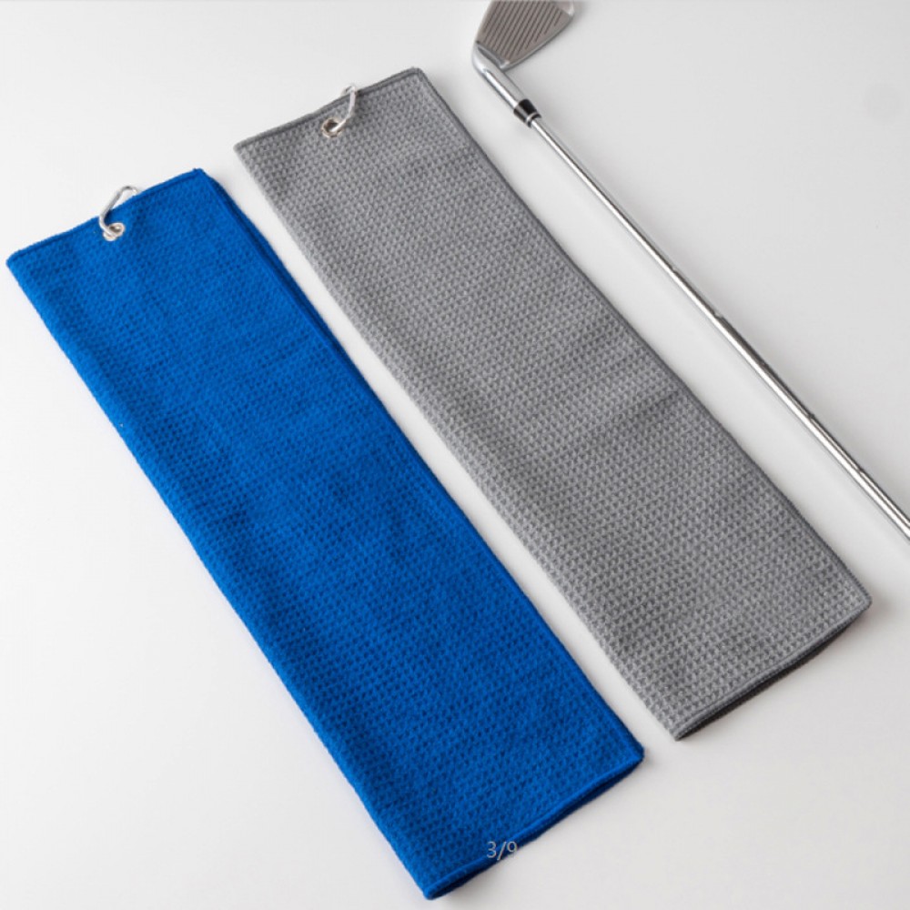 Microfiber Fabric Golf Towel w/Carabiner with Logo