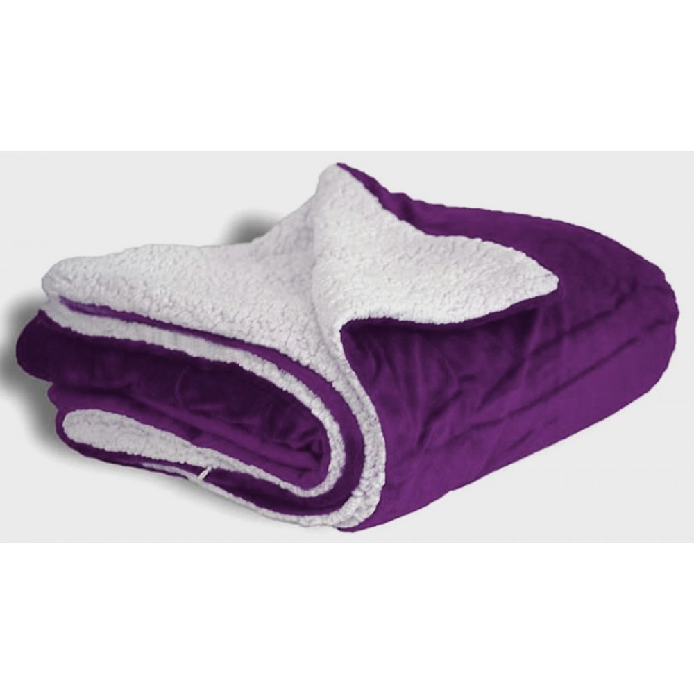 Customized Micro Mink Sherpa Blanket 50"X60" (Embroidered)-- Purple