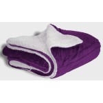 Customized Micro Mink Sherpa Blanket 50"X60" (Embroidered)-- Purple