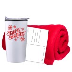 Fleece Blanket & Tumbler Combo Set with Logo