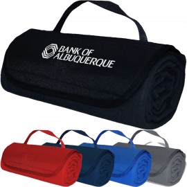 Logo Branded Custom Embroidered Fleece Roll-Up Blanket