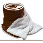 Personalized Oversize Micro Mink Sherpa Blanket-- 60"x72" (Embroidered)-- Brown