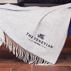 Customized Herringbone Wool Blanket (Embroidered)