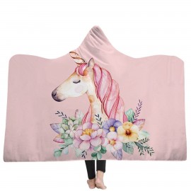 Customized 40" x 50" Hooded Crystal Velvet Sherpa Sublimation Cloak Blanket