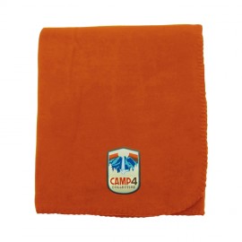 Fleece Blanket w/ Woven Patch with Logo  Fleece Blanket w/ Woven Patch with Logo