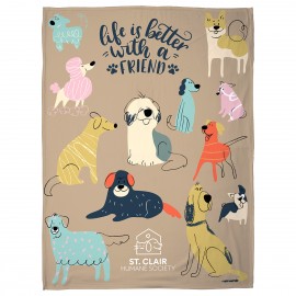 Light-Weight Brushed Fleece Blanket 50" x 60" 300GSM - Full Color with Logo
