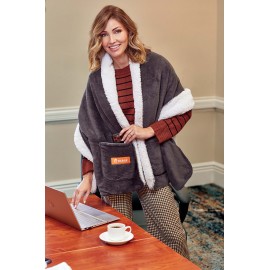 Kalispell Sherpa Shawl Blanket with Logo