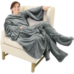 Wearable Fleece Blanket With Sleeves/Foot Pockets with Logo