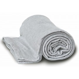 Logo Branded Sweatshirt Blanket 50"x 60" -- Heather Gray (Screen printed)