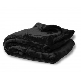 MINK TOUCH BLANKET OVERSIZED BLACK (60"x 72") with Logo