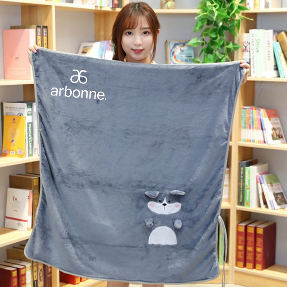 Cute Roll Up Cape Shawls Collapsible Portable Blanket Custom Embroidered